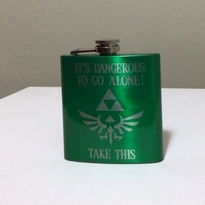 Stainless steel green flask, 6 oz.